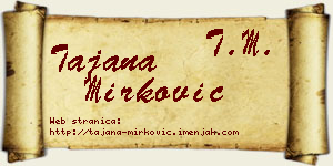 Tajana Mirković vizit kartica